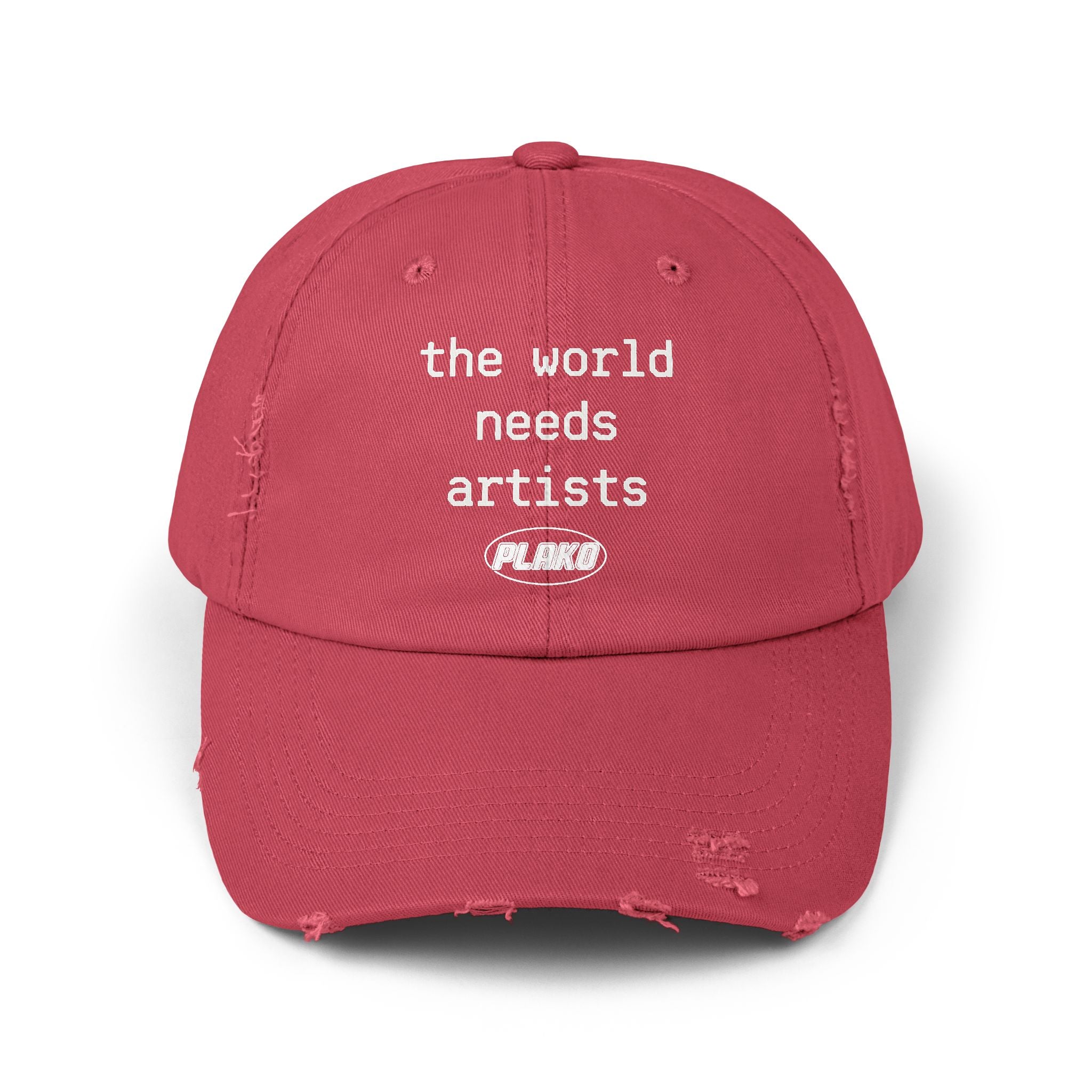 THE WORLD NEEDS ARTISTS DISTRESSED HAT
