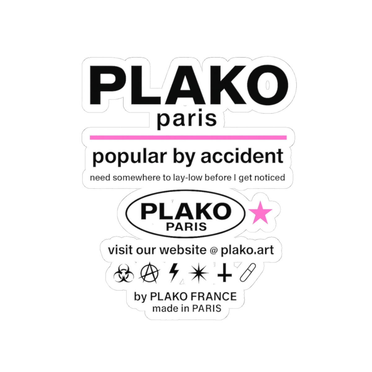 POPULAR BY ACCIDENT STICKER [ICONS ONLY]        [PINK EDITION]