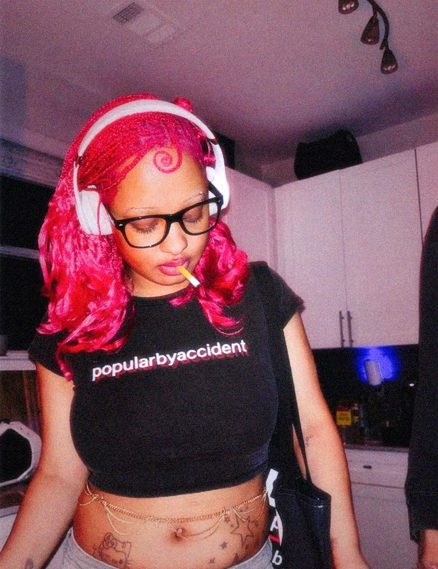 popular by accident snow washed crop top